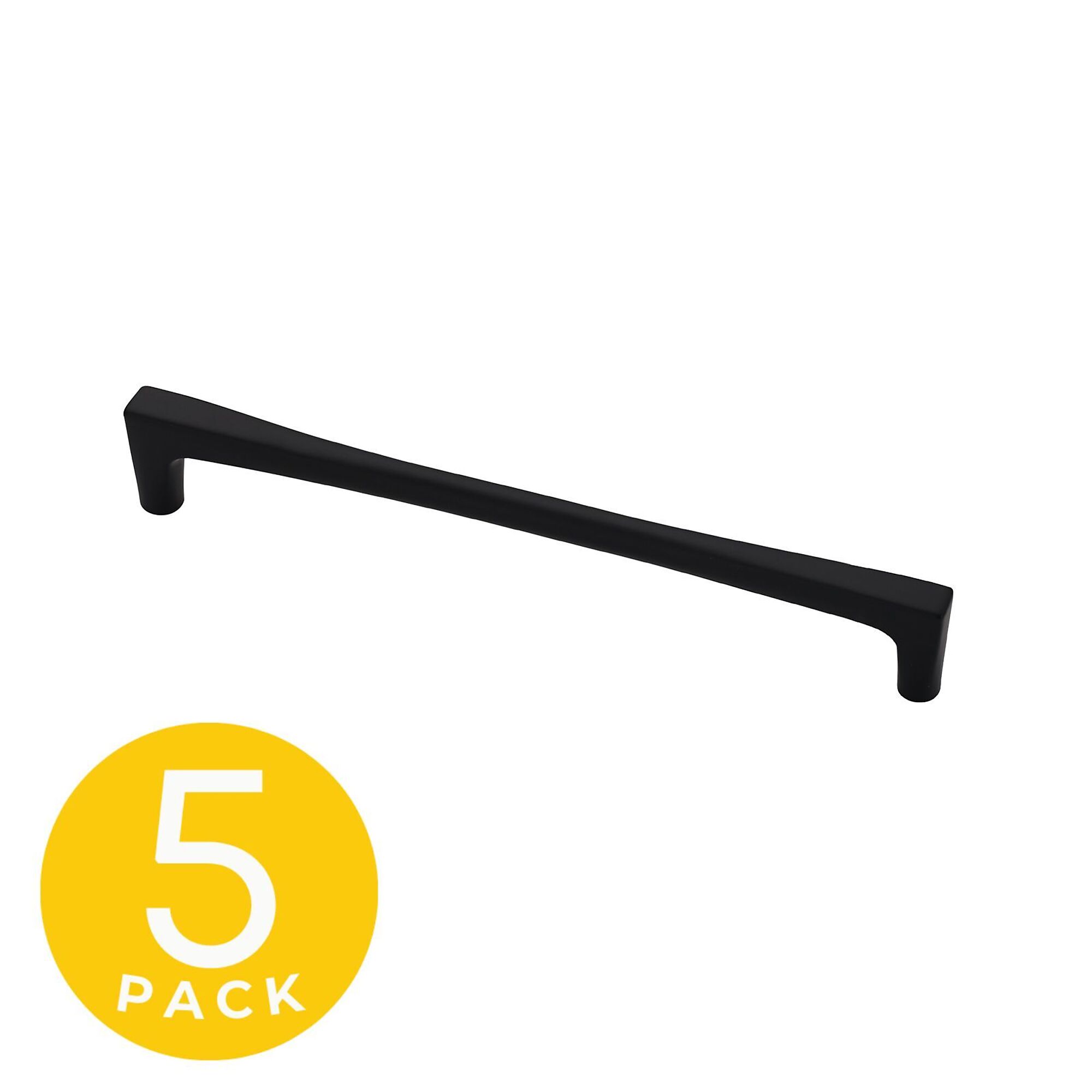 Sapphire Comet Series Modern Cabinet Handle/Pull — 7.5in. Center-to-Center, Black, 5 Pack, Model# SP-2075-192-BK-5